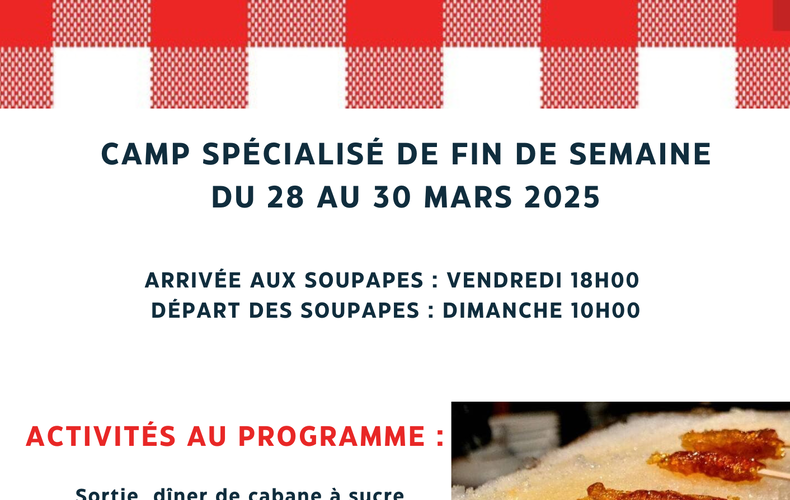 Camp de répit du 28 au 30 mars 2025